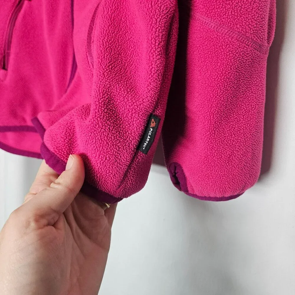 Helly Hansen Pink Fleece Jacket 100% Polyester Full Zip Thumbholes Sz 9‎ 9 years